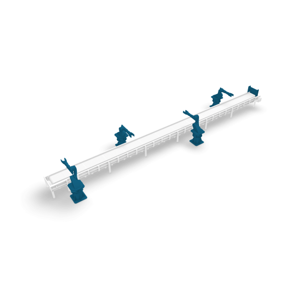Banda transportadora de piezas de aluminio