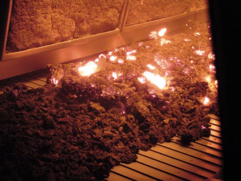 ash postcombustion on the steel belt