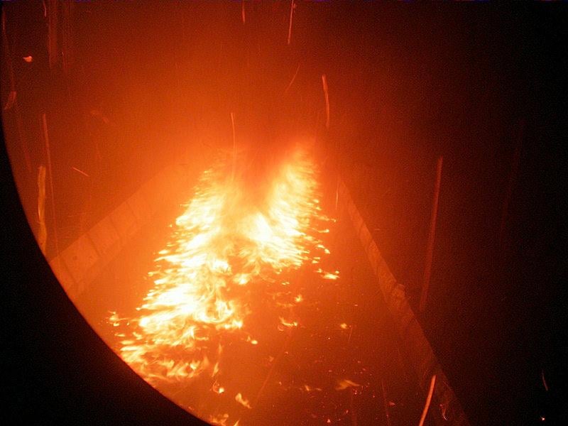 ash postcombustion on the steel belt