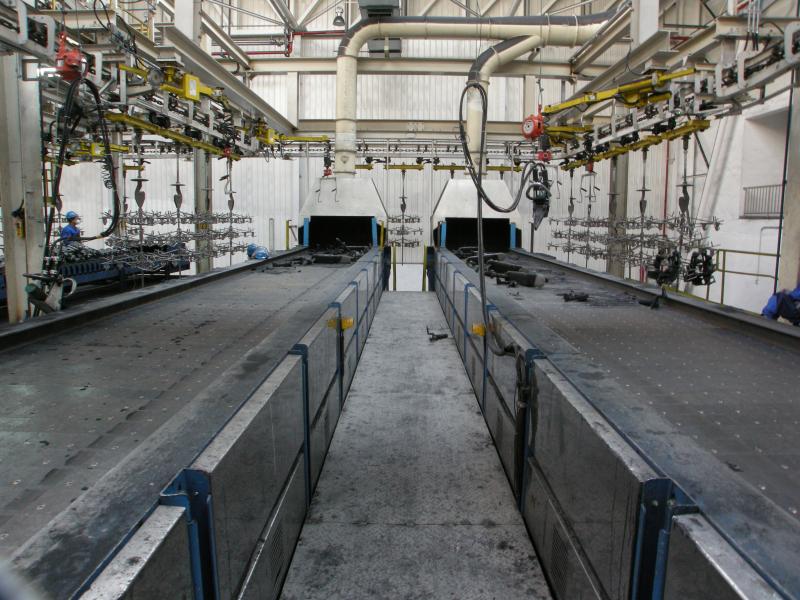 cooling, degating and sorting
