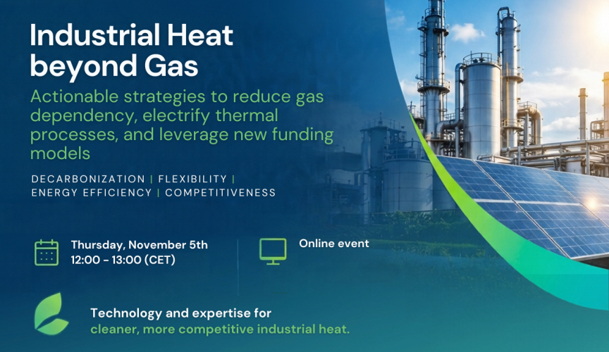 LIVE WEBINAR | Industrial Heat Beyond Gas: Actionable Strategies to Reduce Gas Dependency, Electrify Thermal Processes and Leverage New Funding Models